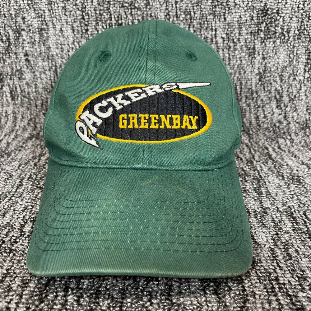 Vintage 90s Green Bay Packers Game Day Snapback Hat Green Oval Logo Cap NFL